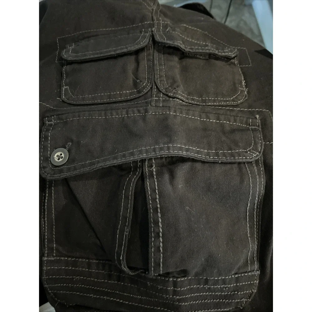 OP Men's‎ Cargo Shorts Size 36 Black Canvas Vintage Y2K